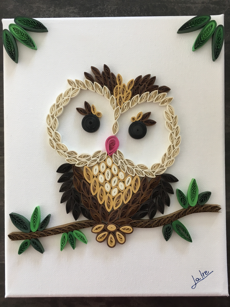Tableau hiboux amoureux