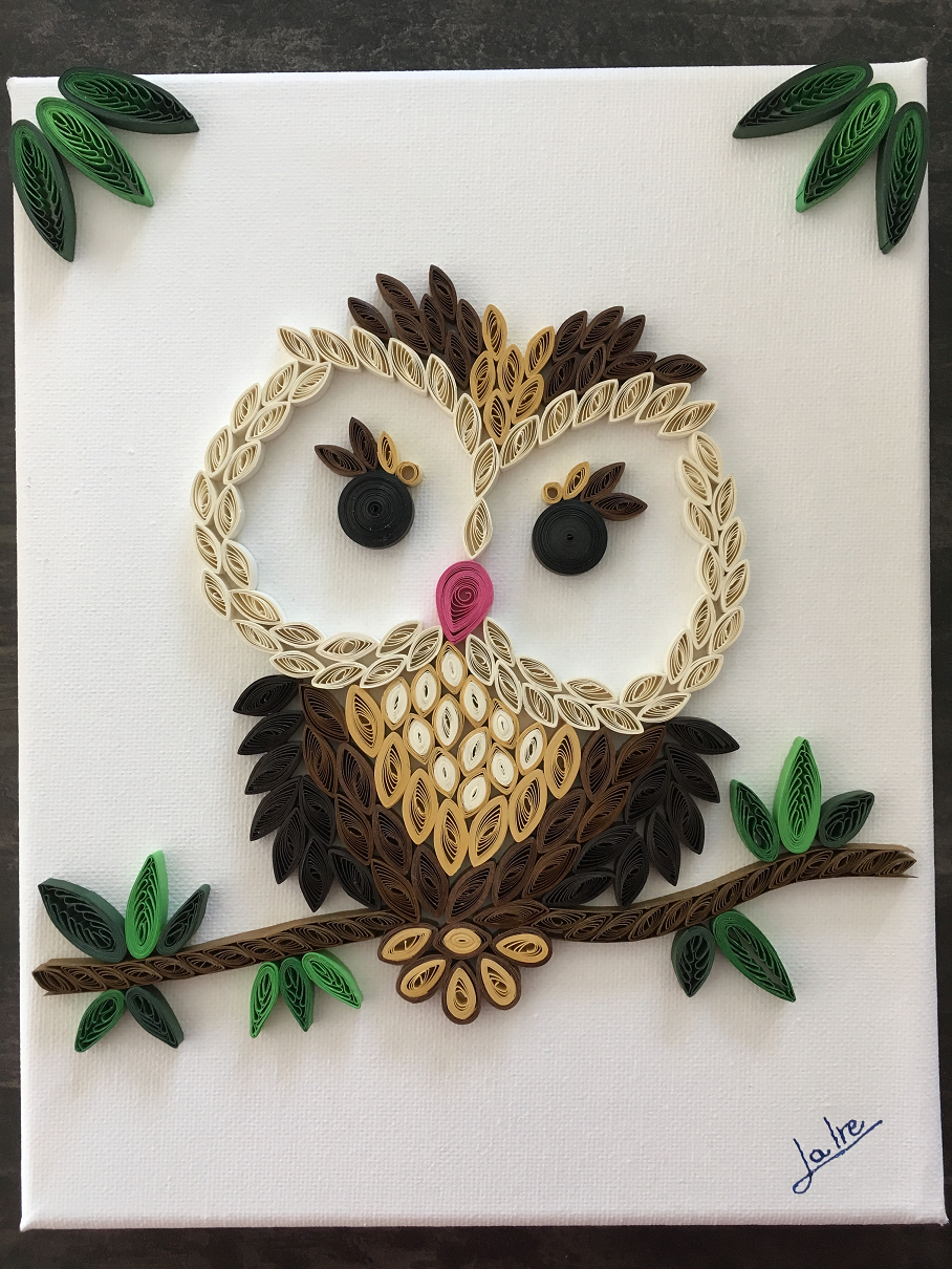 Tableau hiboux amoureux